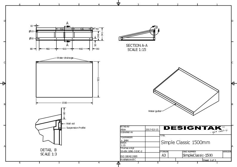 GC Metal Canopies Technical Guide 955mm