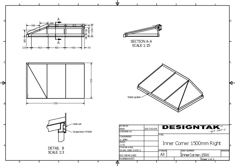 GC Metal Canopies Inner Corner Technical Guide