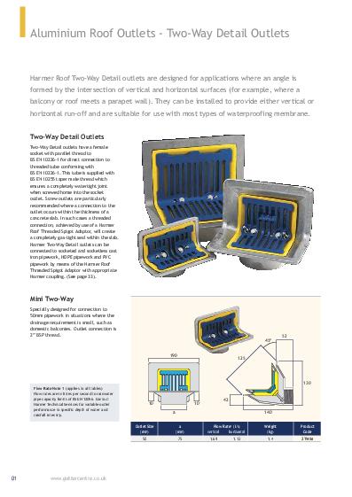 Harmer Detail Aluminium Roof Outlets Two Way Technical Guide