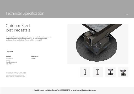 GC Steel Joist Pedestals Technical Guide