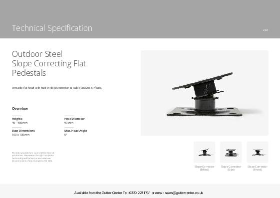 GC Steel Slope Adjusting Pedestals Technical Guide