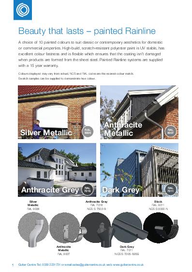 Lindab Half Round Steel Guttering Colour Guide